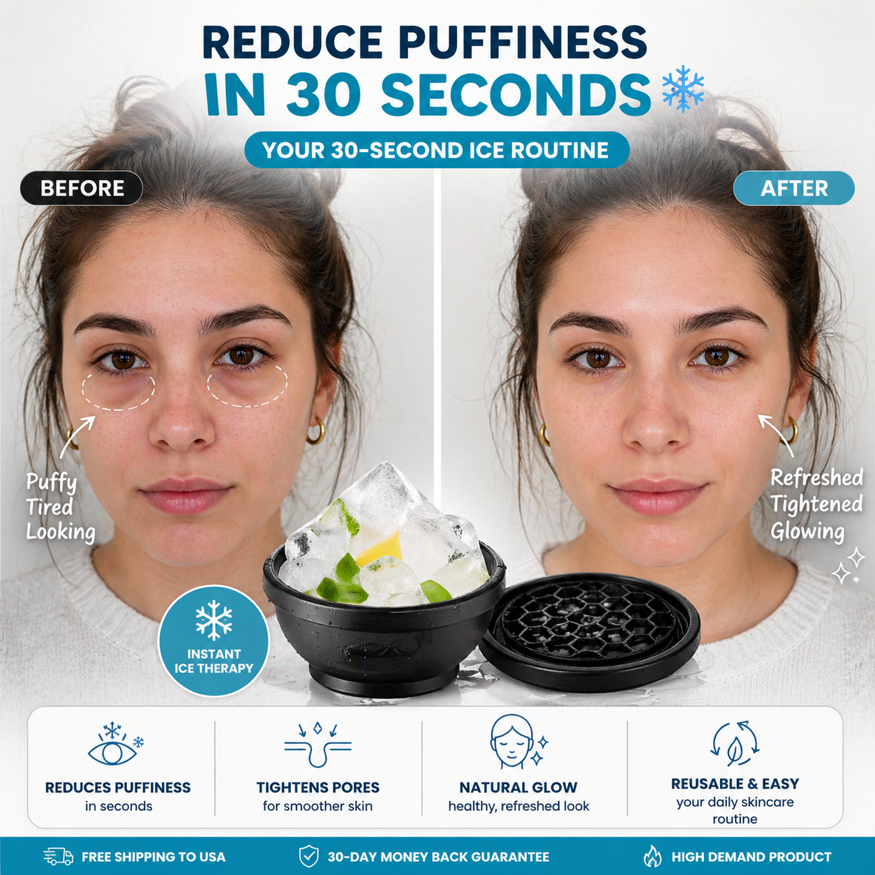 Ice Facial Bowl – Reduce Puffiness in 30 Seconds ❄️
